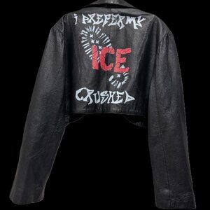 custom women leather painted jacket I prefer my ice crushed